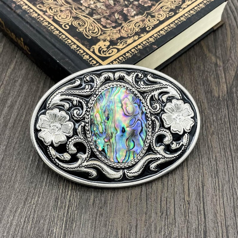 YOQUCOL Vintage American Western Cowboy Turquoise,Stone Belt Buckle for Men - Image 4